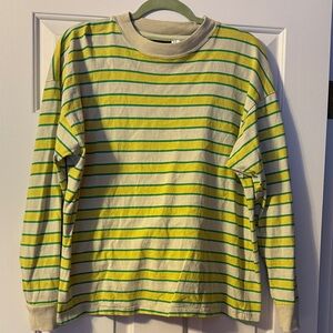 BDG Green and Yellow Striped Top